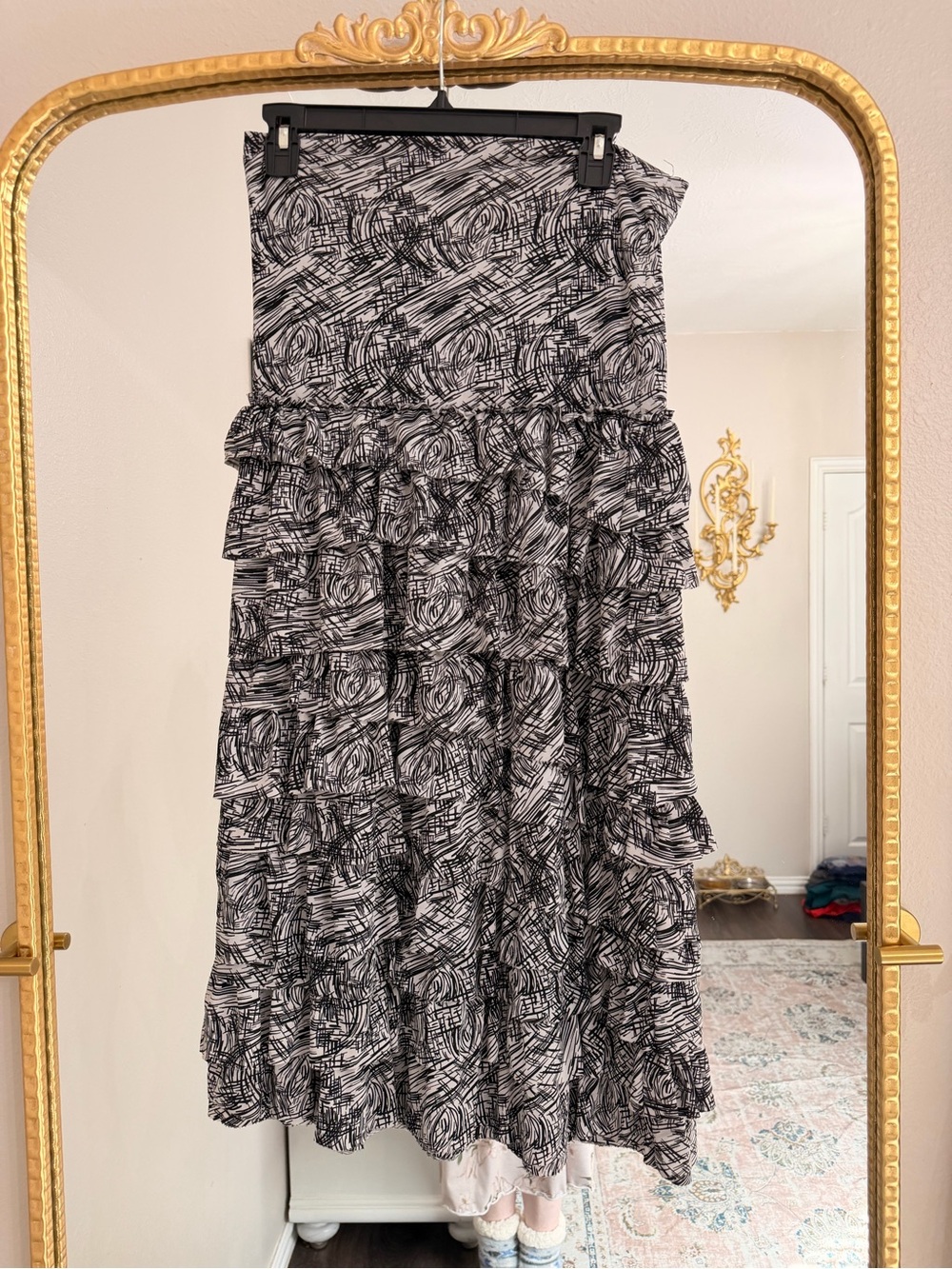 APL Black and White Printed Maxi Skirt